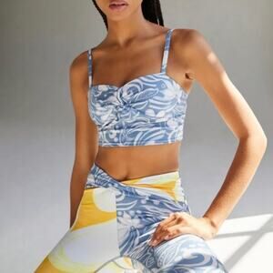 NEW Free People Movement Double Take Novelty Floral Print Crop Top Bra Small